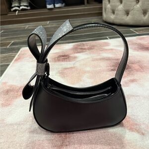 Aldo Black Shoulder Bag with Silver Bow